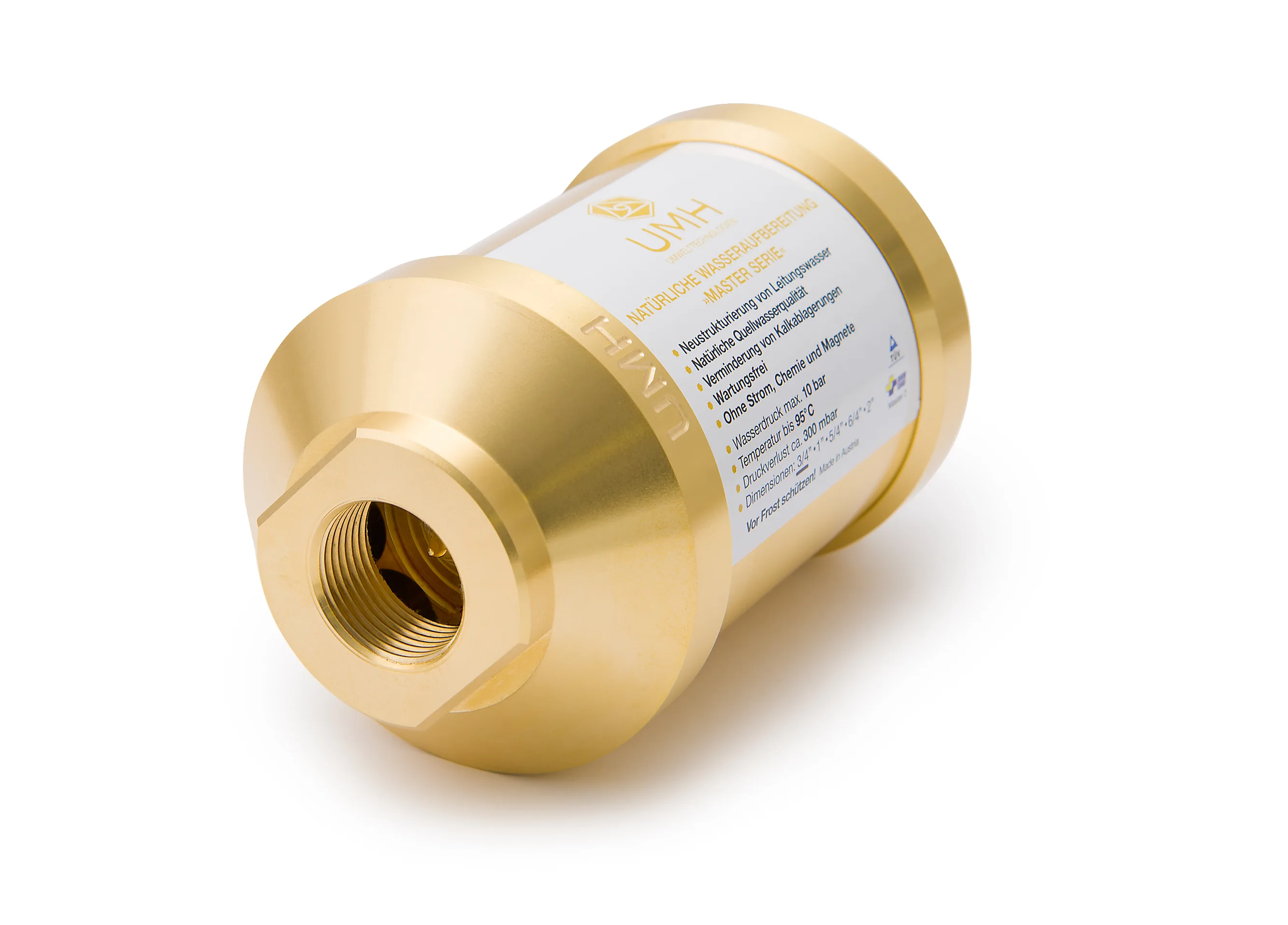 Appareil UMH Master en laiton pour la restructuration naturelle de l'eau